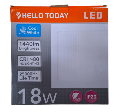 Hello Today LED Panel Light - 18 Watts Square Panel