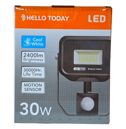 Hello Today Cool White 30 Watt Motion Sensor Flood Light - Indoor/Outdoor