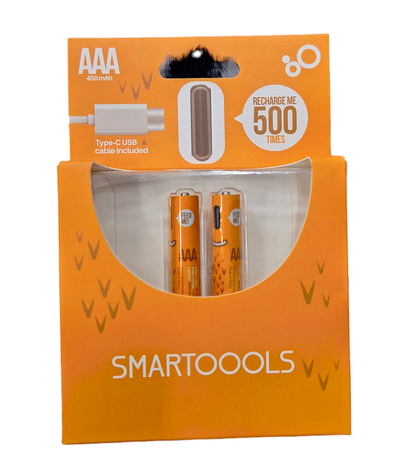 Smart Tools AAA 1.2V 1000mAh Rechargeable Type C Batteries - 2 pack