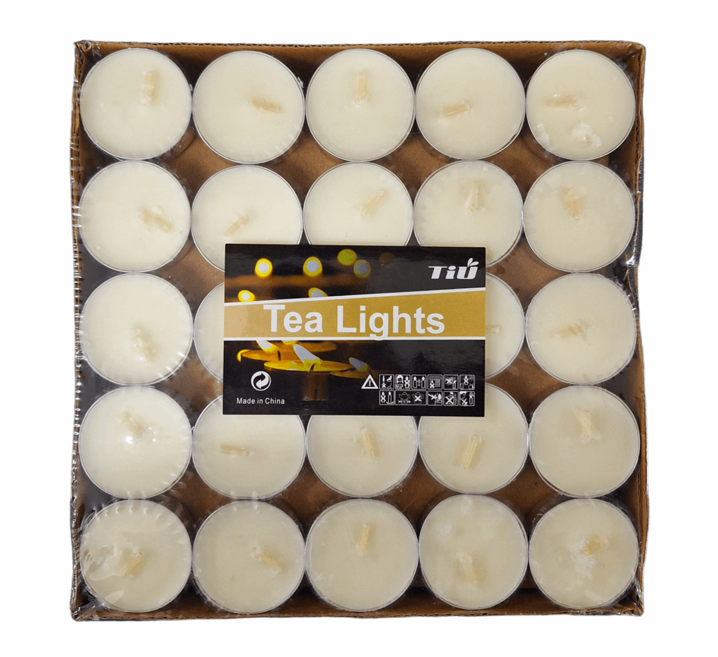 100pc Tea Light Candles - Diameter 3.7cm