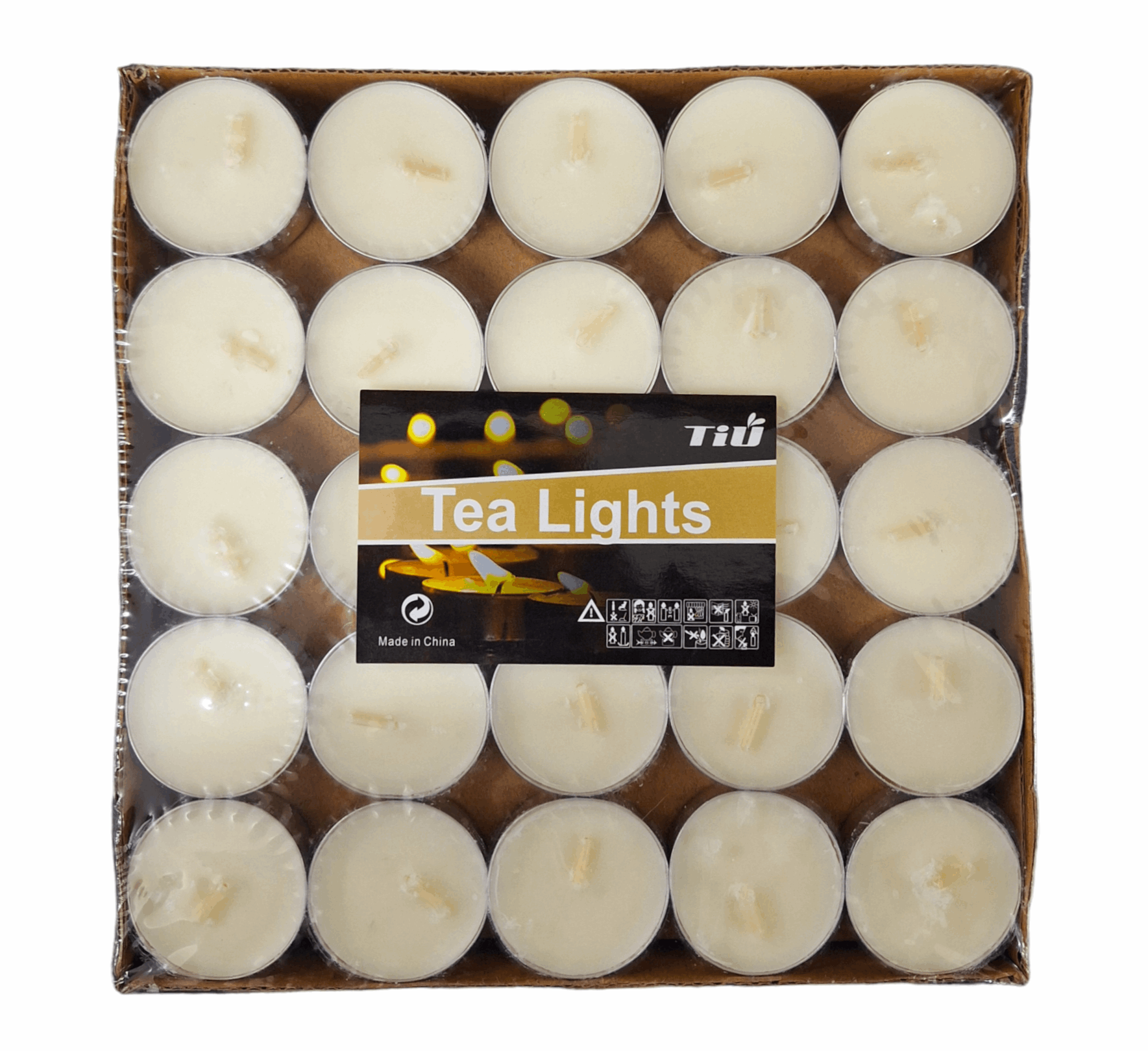 100pc Tea Light Candles - Diameter 3.7cm