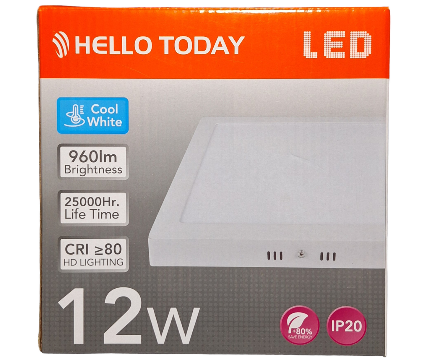 Hello Today LED Panel Light - 12 Watts Square Panel Cool White