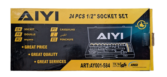 AIYI 24pcs 1/2" Socket Set