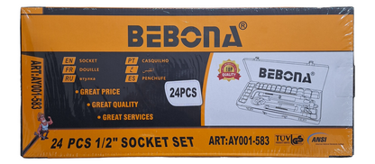 BEBONA 24pcs 1/2" Socket Set