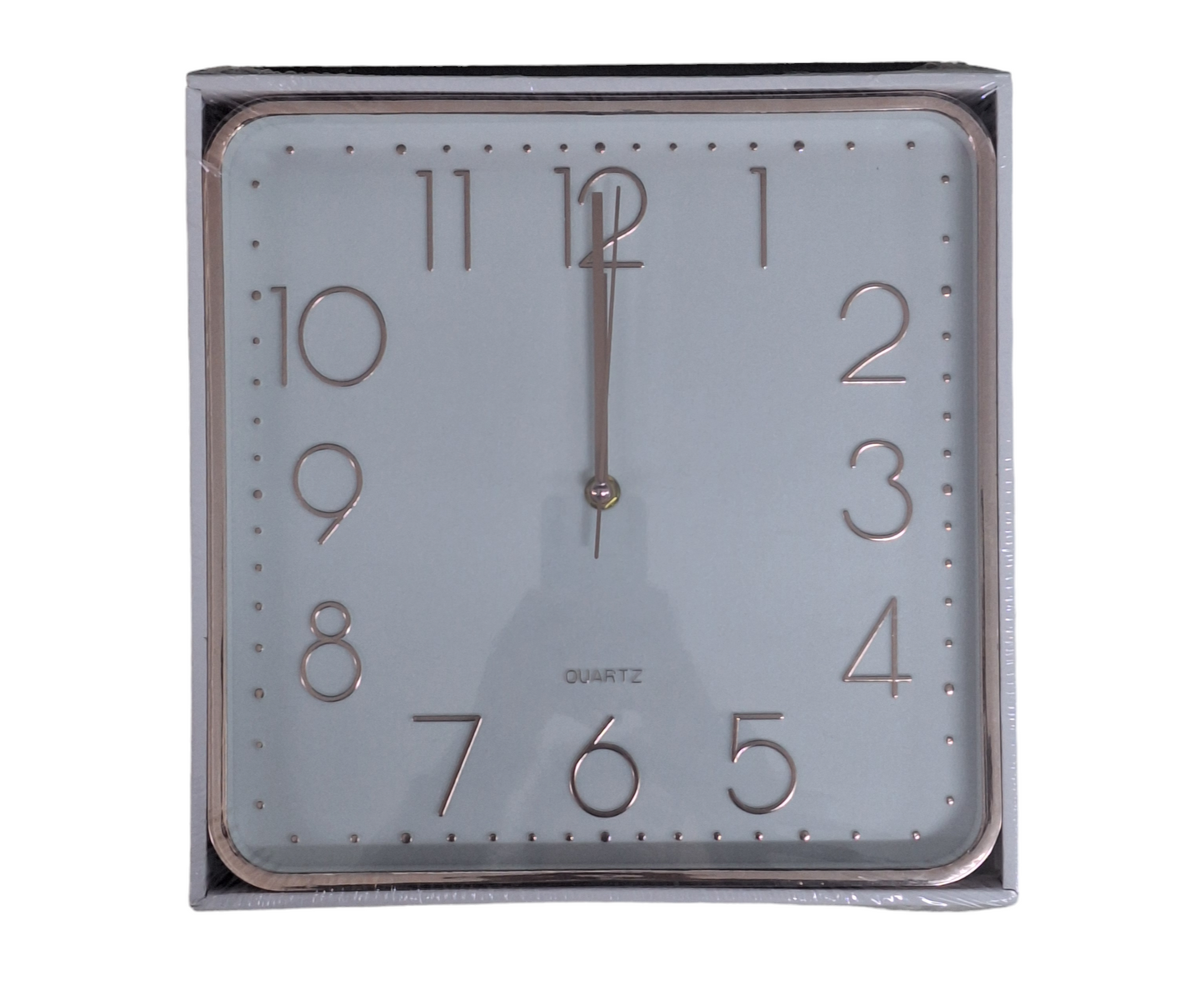 Rose Gold & White Square Wall Clock