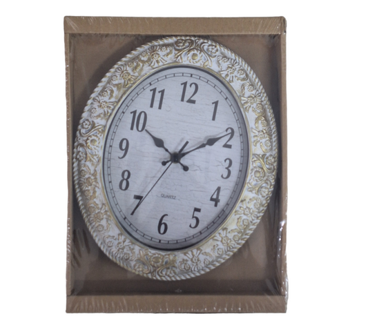 Elegant Gold & White Wall Clock