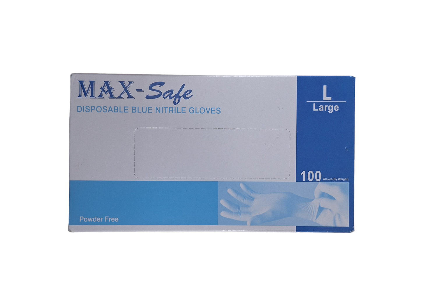 Disposable Blue Nitrile Gloves - 100 Gloves Large