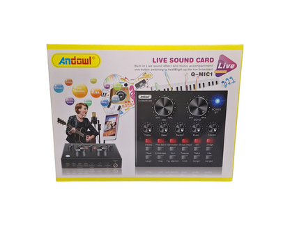 Sound Card for Smart Devices PC Live Sound With Bluetooth - Black