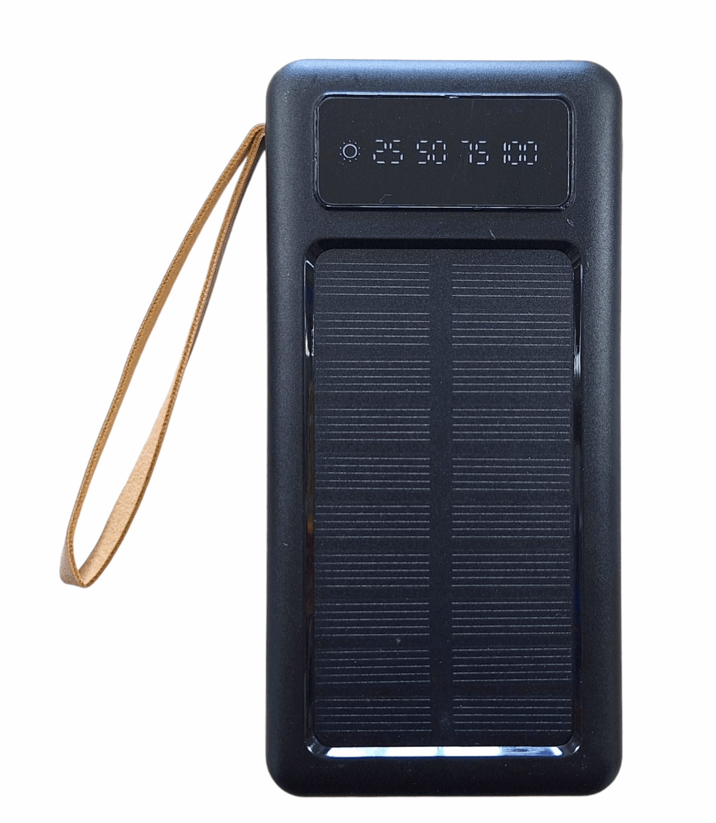 2 in 1 10000 mAh Solar & Electrical Powered Power Bank - Black