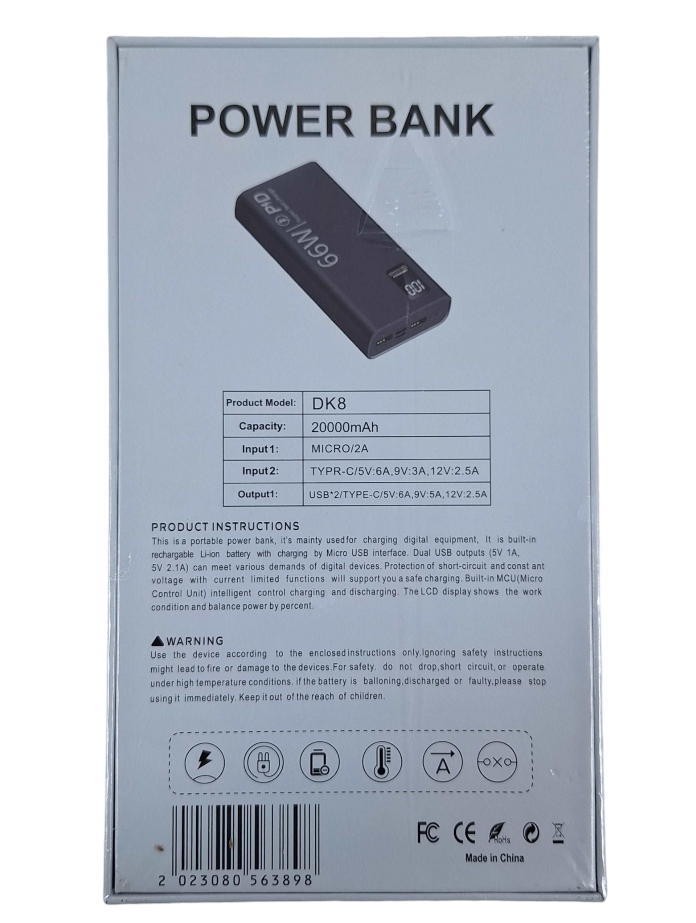 20000mAh Fast Charging Power Bank - 66w