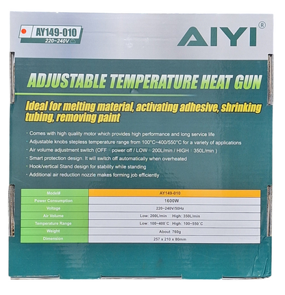 AIYI Adjustable Temperature Heat Gun - 1600W