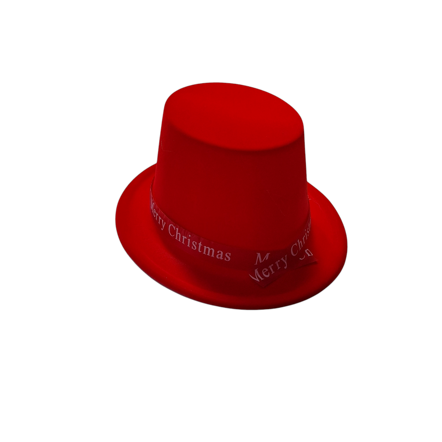 Christmas Themed Red Plastic Hat - Small Fit