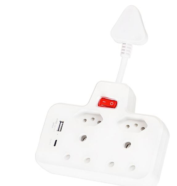 REDISSON RN-04 USB 4 Way Multiplug with USB+Type-C - Electromann SA