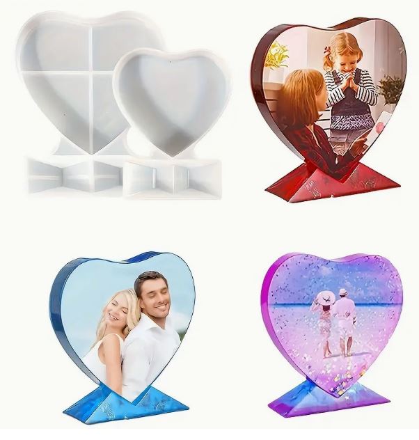 Resin Heart Shaped Photo Frame Silicone Molds