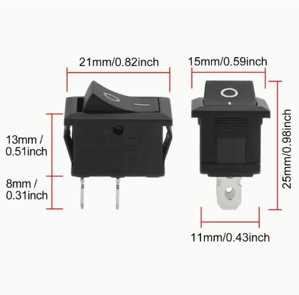 AC250v 6Amp 2 Position Rocker Switch