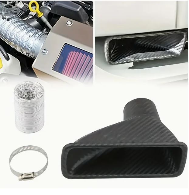 Car Front Bumper Carbon Look Air Intake Pipe Kit