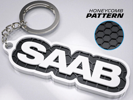 "SAAB" Honeycomb 3D Printed Key Chain