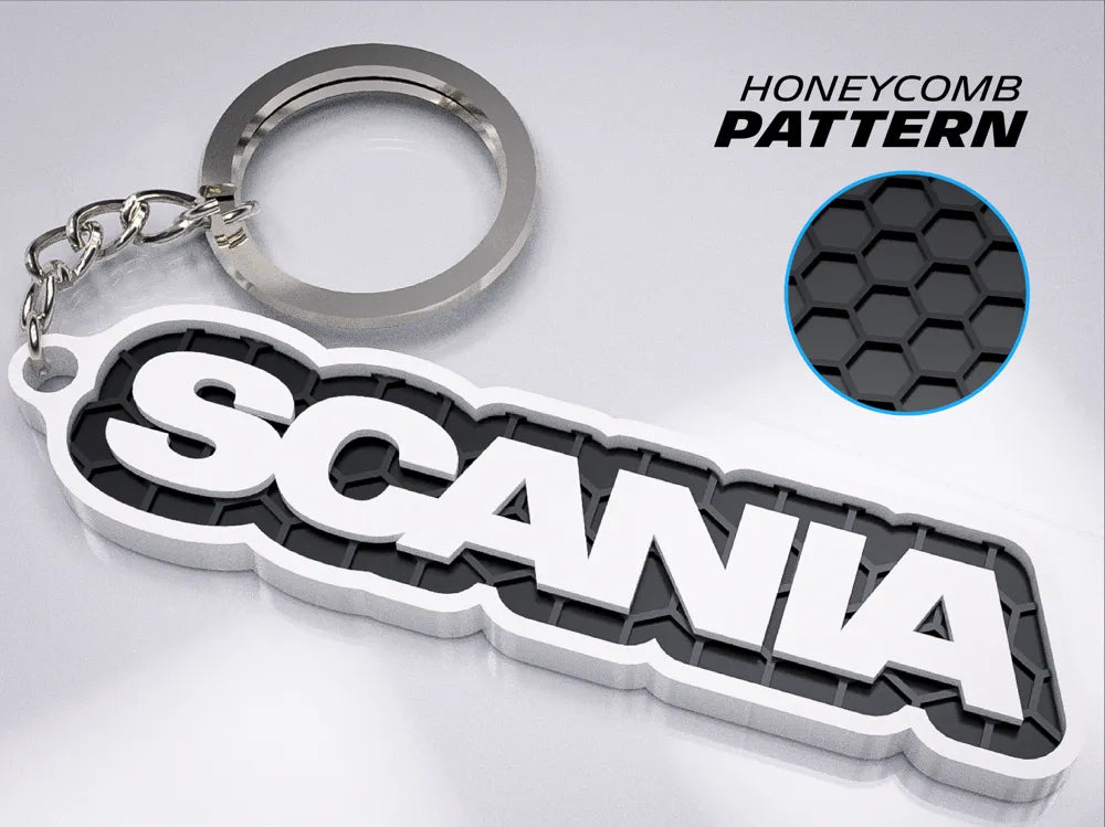 "Scania" Honeycomb 3D Printed Key Chain