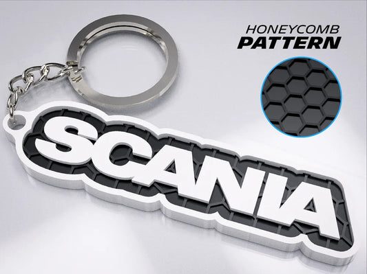 "Scania" Honeycomb 3D Printed Key Chain