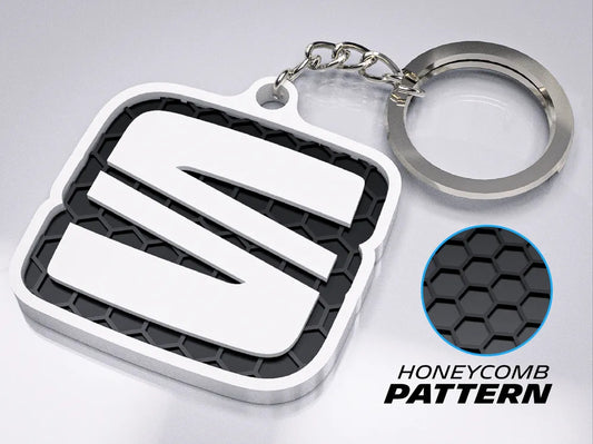 "SEAT Badge" Honeycomb 3D Printed Key Chain