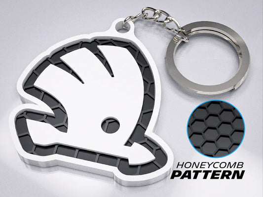 "Skoda Badge" Honeycomb 3D Printed Key Chain