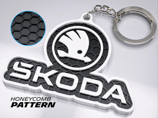 "Skoda" Honeycomb 3D Printed Key Chain