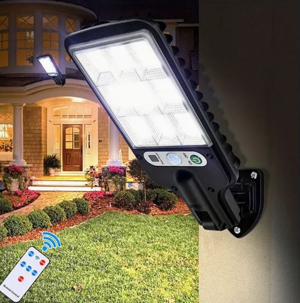 2Pc Solar Remote Controlled Motion Detection LED Floodlights