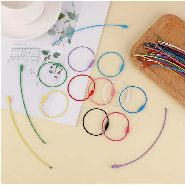 20 Pack Multicolor Stainless Steel Wire Loop Keychains