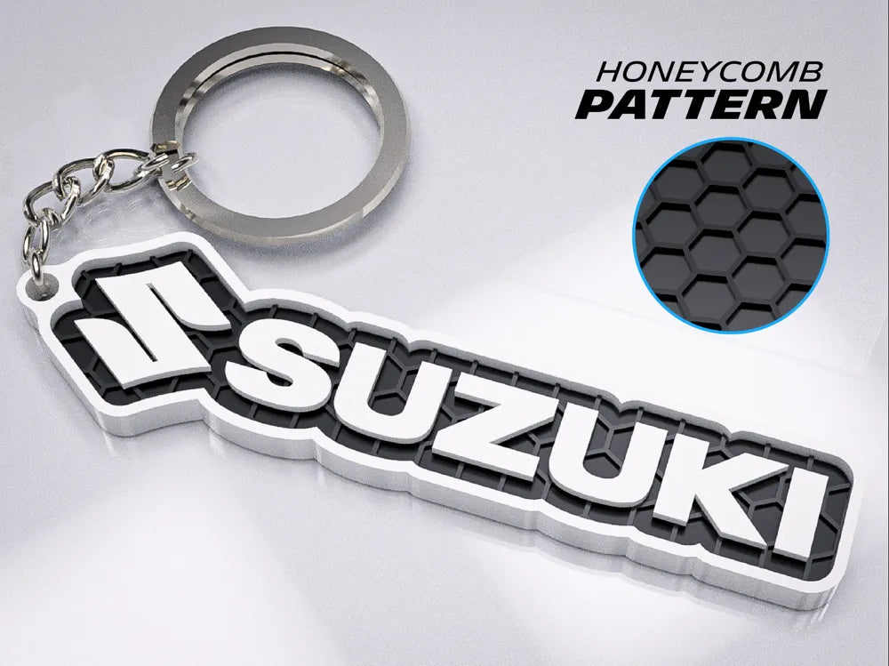 "Suzuki" Honeycomb 3D Printed Key Chain