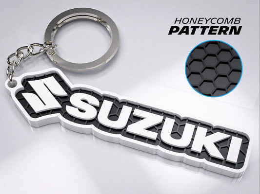 "Suzuki" Honeycomb 3D Printed Key Chain
