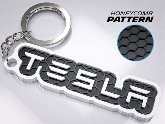 "Tesla" Honeycomb 3D Printed Key Chain
