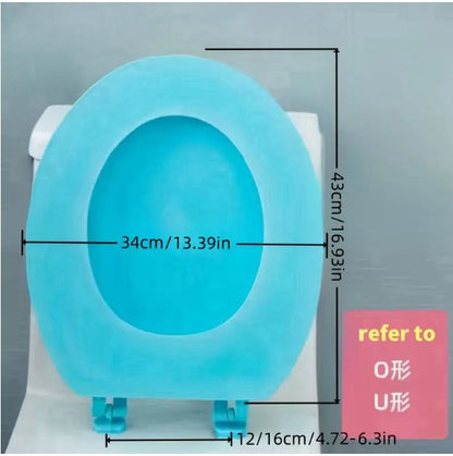 Soft Foam Toilet Seat Cover, Light Blue, Universal Fit, Comfort Soft Ring, Bathroom Decor, Contemporary Style, Easy-to-Clean Household Toilet Seat Cushion, 34.01 Cm