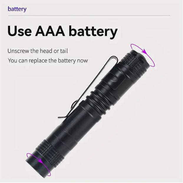 1 Piece Uv Black Light Flashlights With Clip - 395Nm