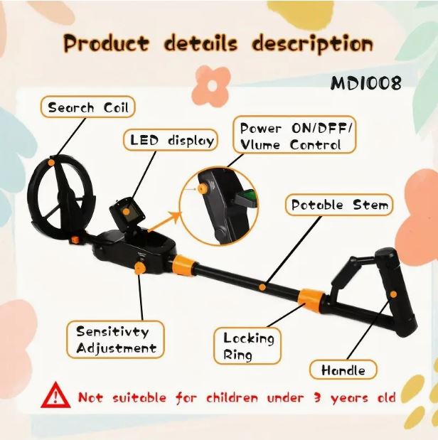 Metal Detector (Treasure Hunter) MD-1008 Upgraded Version