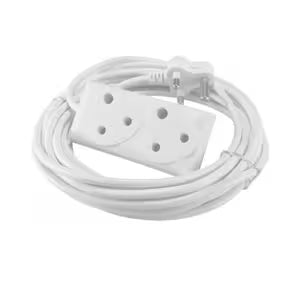 Extension Cable with Double Socket White - Little Tokyo SA