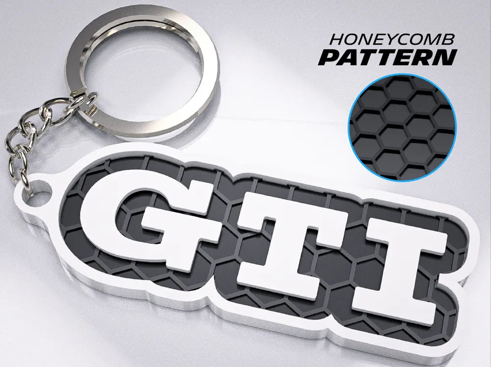 "Volkswagen GTI" Honeycomb 3D Printed Key Chain