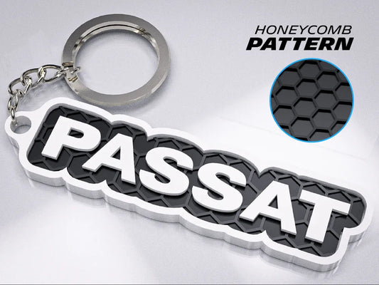 "Volkswagen Passat" Honeycomb 3D Printed Key Chain