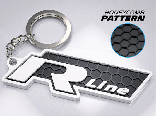 "Volkswagen R Line" Honeycomb 3D Printed Key Chain