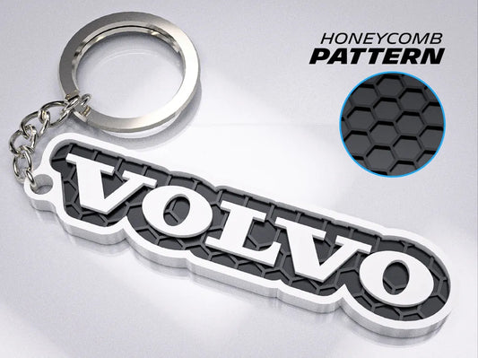 "Volvo" Honeycomb 3D Printed Key Chain