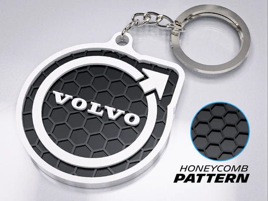 "Volvo Badge" Honeycomb 3D Printed Key Chain