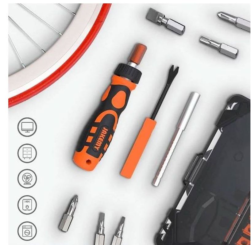 Jakemy JM-6124 Portable Ratchet Handle Screwdriver Set Tool Kit