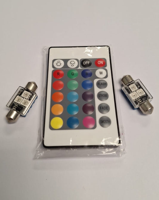 LED 36mm RGB 5050 6SMD Festoon Light with Remote Control