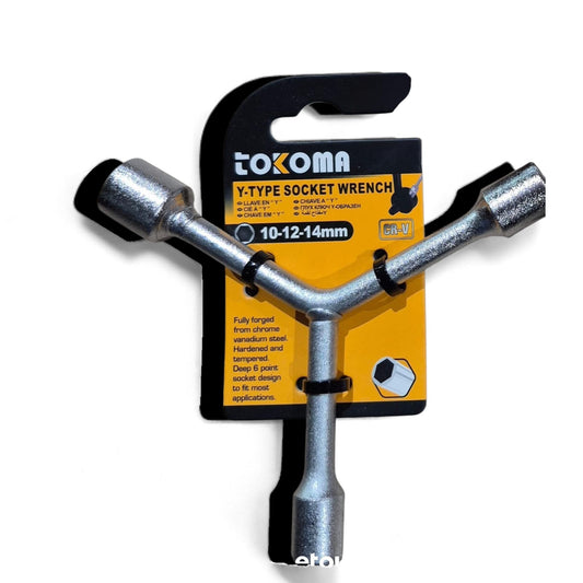 Tokoma Y-Type Chrome-Vanadium Hexagonal Socket Wrench - 10/12/14mm