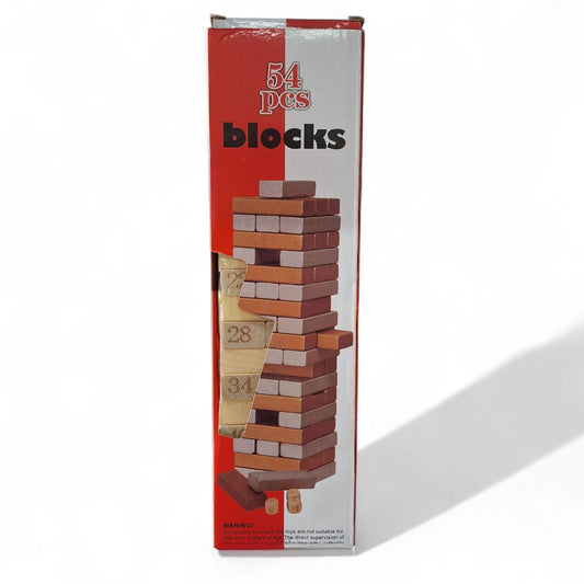54pcs Wood Tower Stacking Blocks