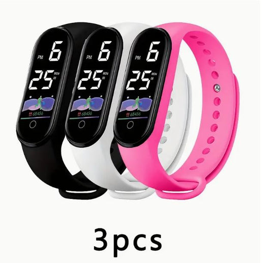 3pcs LED Touch Screen Watch Outdoor Activities