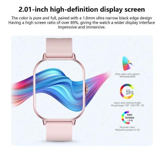 Z15 - Touch Screen Smart Watch With 4.0 Bluetooth Connectivity - Pink