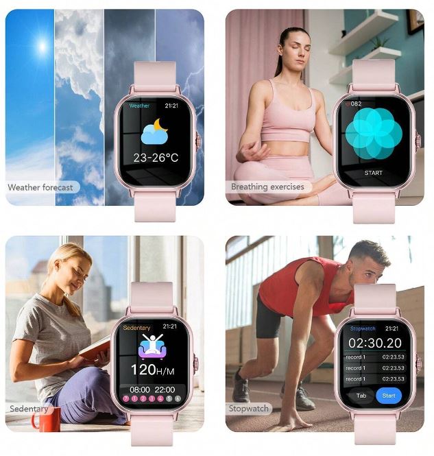 Z15 - Touch Screen Smart Watch With 4.0 Bluetooth Connectivity - Pink