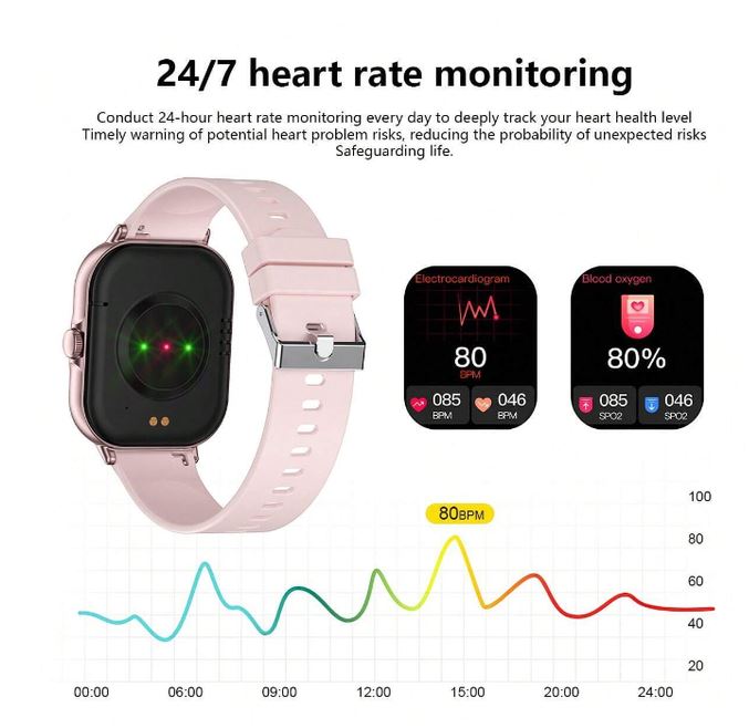 Z15 - Touch Screen Smart Watch With 4.0 Bluetooth Connectivity - Pink