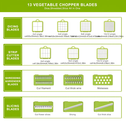 Temu 22-in-1 vegetable chopper with multiple blades and compartments for efficient vegetable cutting and preparation.