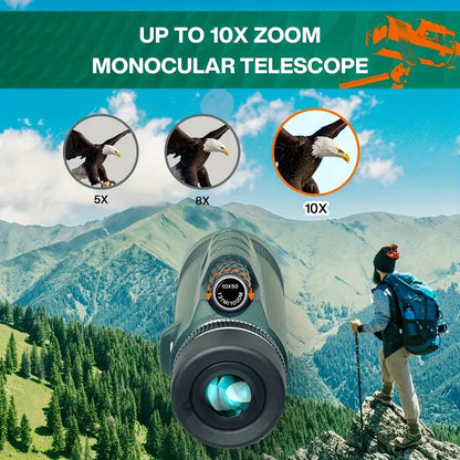 10x50mm High-Definition Monocular Telescope, Portable Handheld Binoculars with FMC Lens